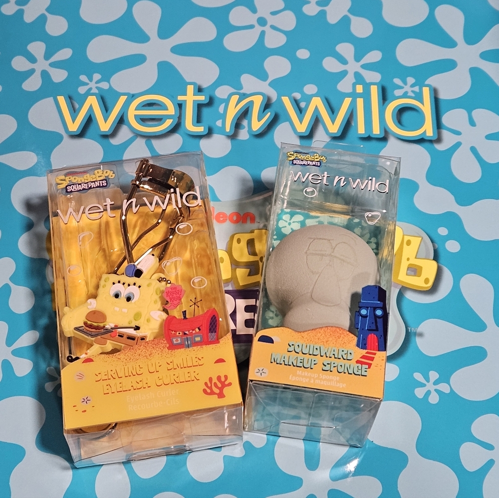Spongbob X Wet N Wild Eyelash Curler And Makeup Sponge